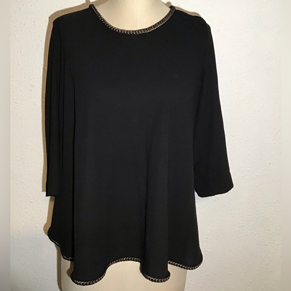 RACHEL  Rachel Roy black 3/4 sleeve blouse size large